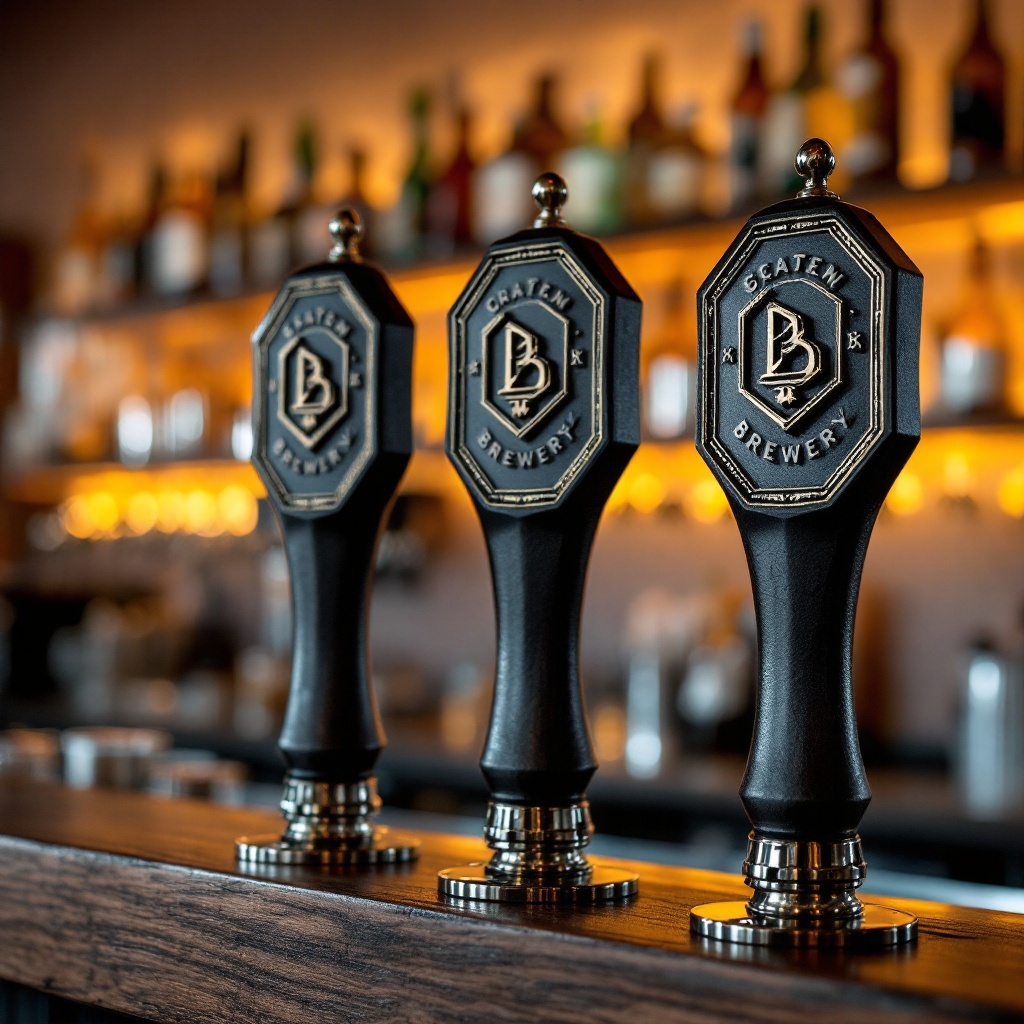 Custom manufactured tap handles on bar hardware