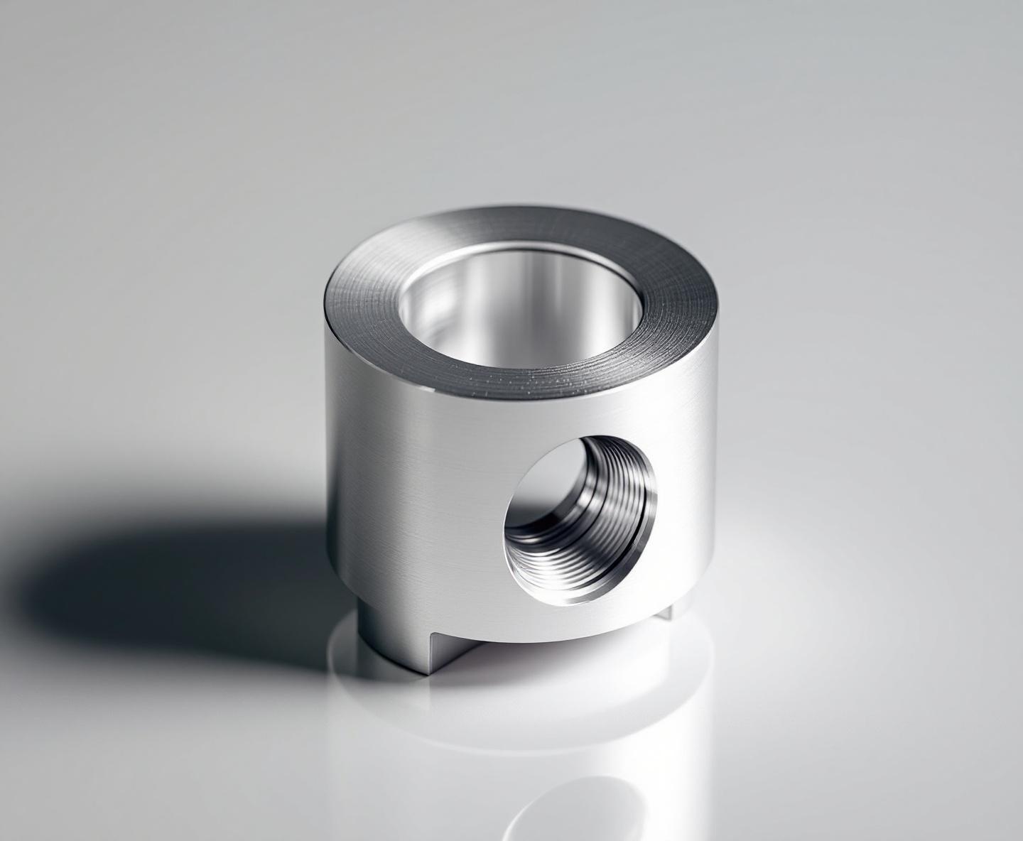 CNC-machined aluminum suspension piston with bead-blasted finish
